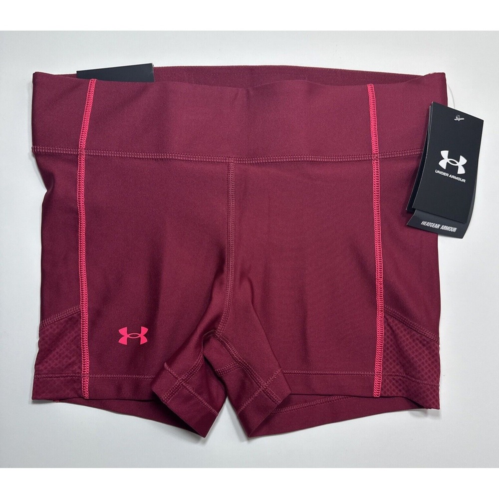 Under Armour 1372646 Womens HeatGear Mid-Rise Shorty Gym Training Shorts LARGE